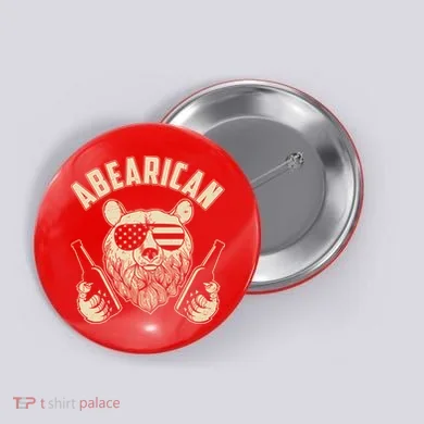 Abearican American Bear Beers Button