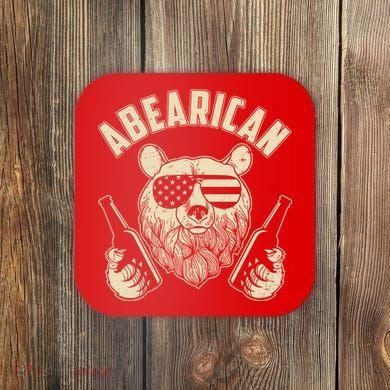 Abearican American Bear Beers Coaster