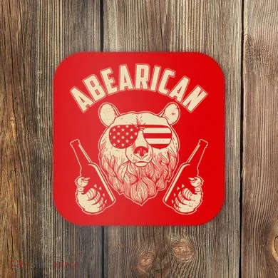 Abearican American Bear Beers Coaster