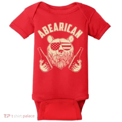 Abearican American Bear Beers Baby Bodysuit