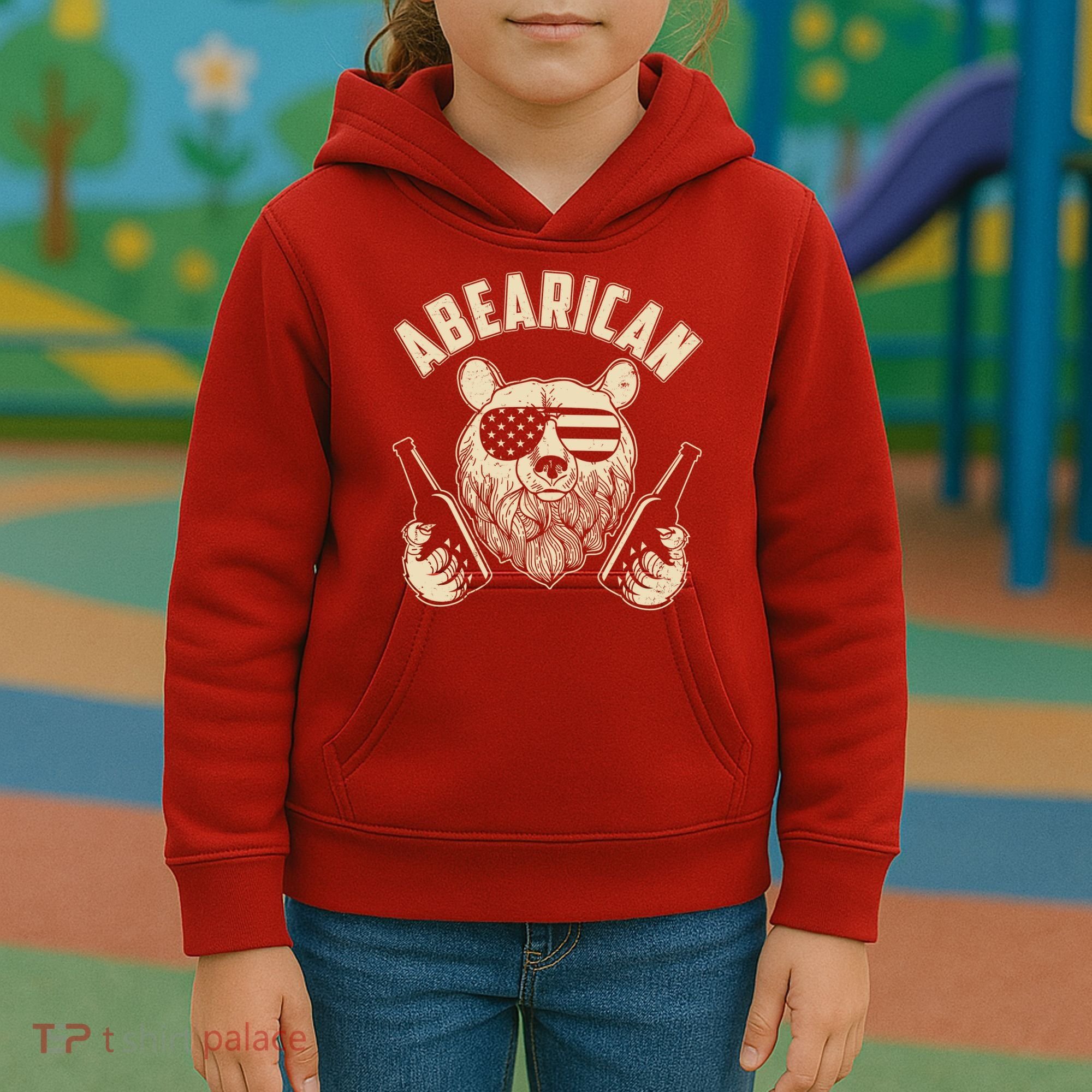 Abearican American Bear Beers Kids Hoodie