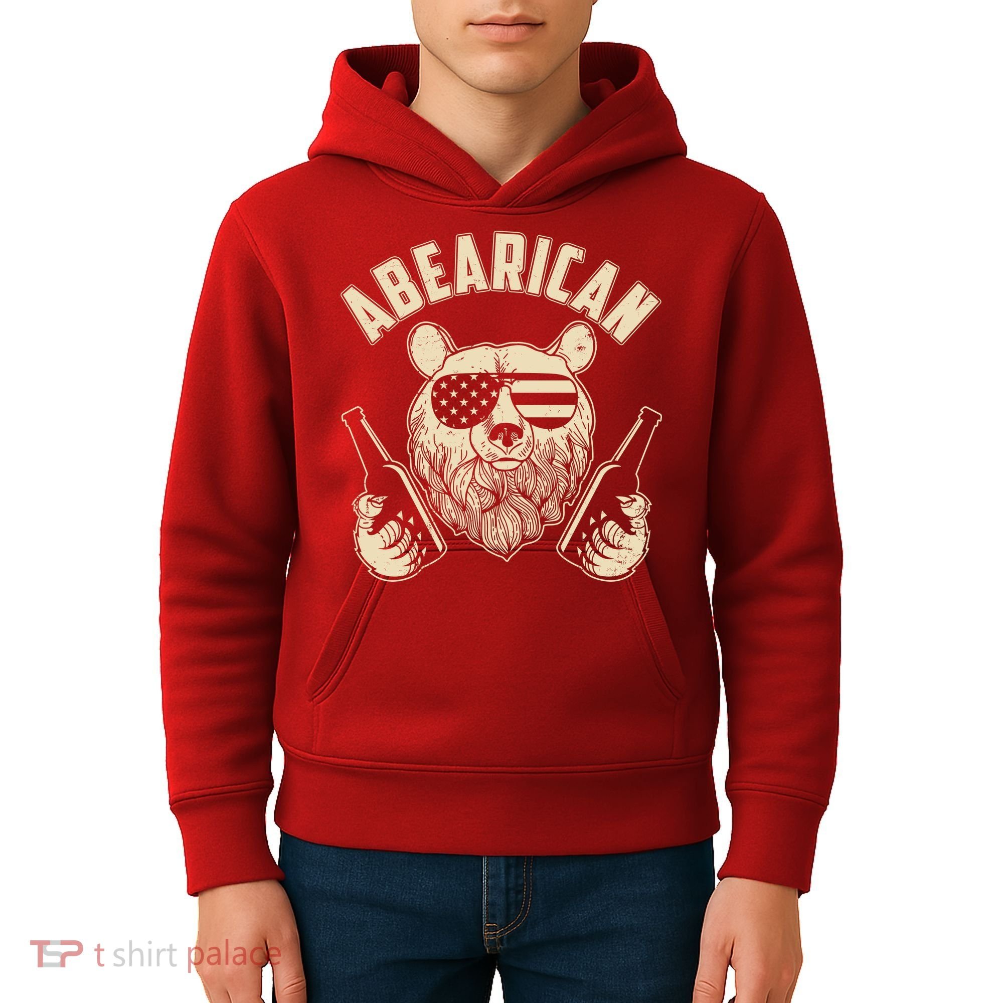 Abearican American Bear Beers Kids Hoodie