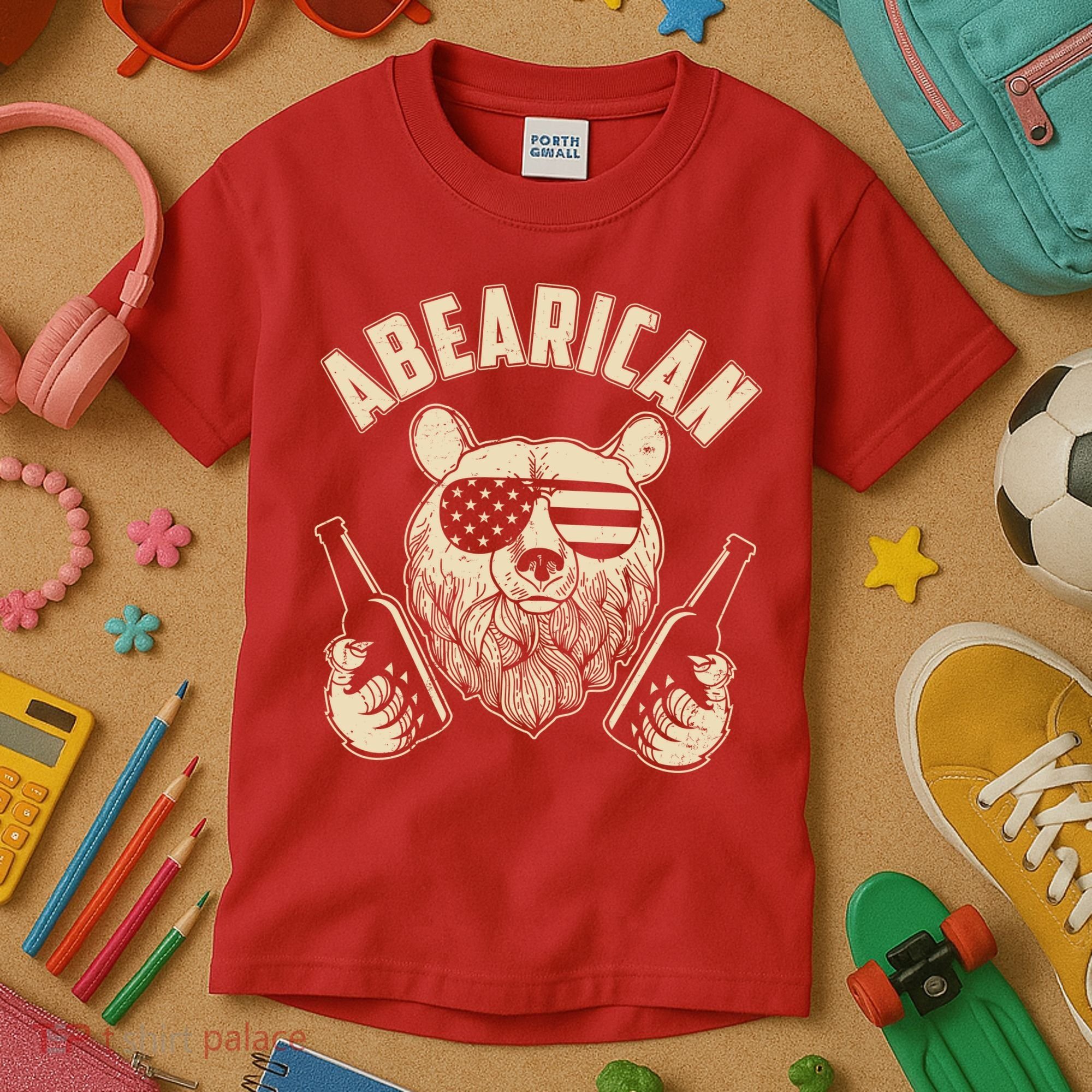 Abearican American Bear Beers Kids T-Shirt