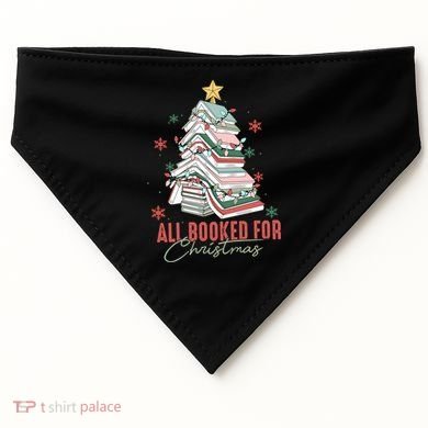 All Booked For Christmas Book Tree Christmas Xmas Lights Gift USA-Made Doggie Bandana