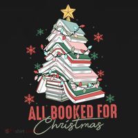 All Booked For Christmas Book Tree Christmas Xmas Lights Gift Women's Hoodie thumb 2