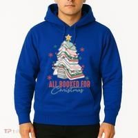 All Booked For Christmas Book Tree Christmas Xmas Lights Gift Hoodie thumb 2