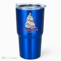 All Booked For Christmas Book Tree Christmas Xmas Lights Gift Tumbler thumb 0