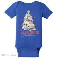 All Booked For Christmas Book Tree Christmas Xmas Lights Gift Baby Bodysuit thumb 0