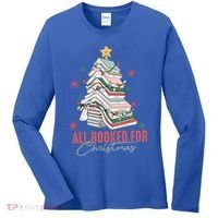 All Booked For Christmas Book Tree Christmas Xmas Lights Gift Women's Long Sleeve Shirt thumb 0