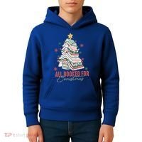 All Booked For Christmas Book Tree Christmas Xmas Lights Gift Kids Hoodie thumb 4