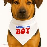 American Boy Fourth Of July USA-Made Doggie Bandana thumb 1