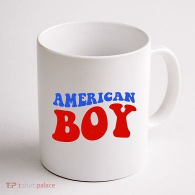 American Boy Fourth Of July Coffee Mug back