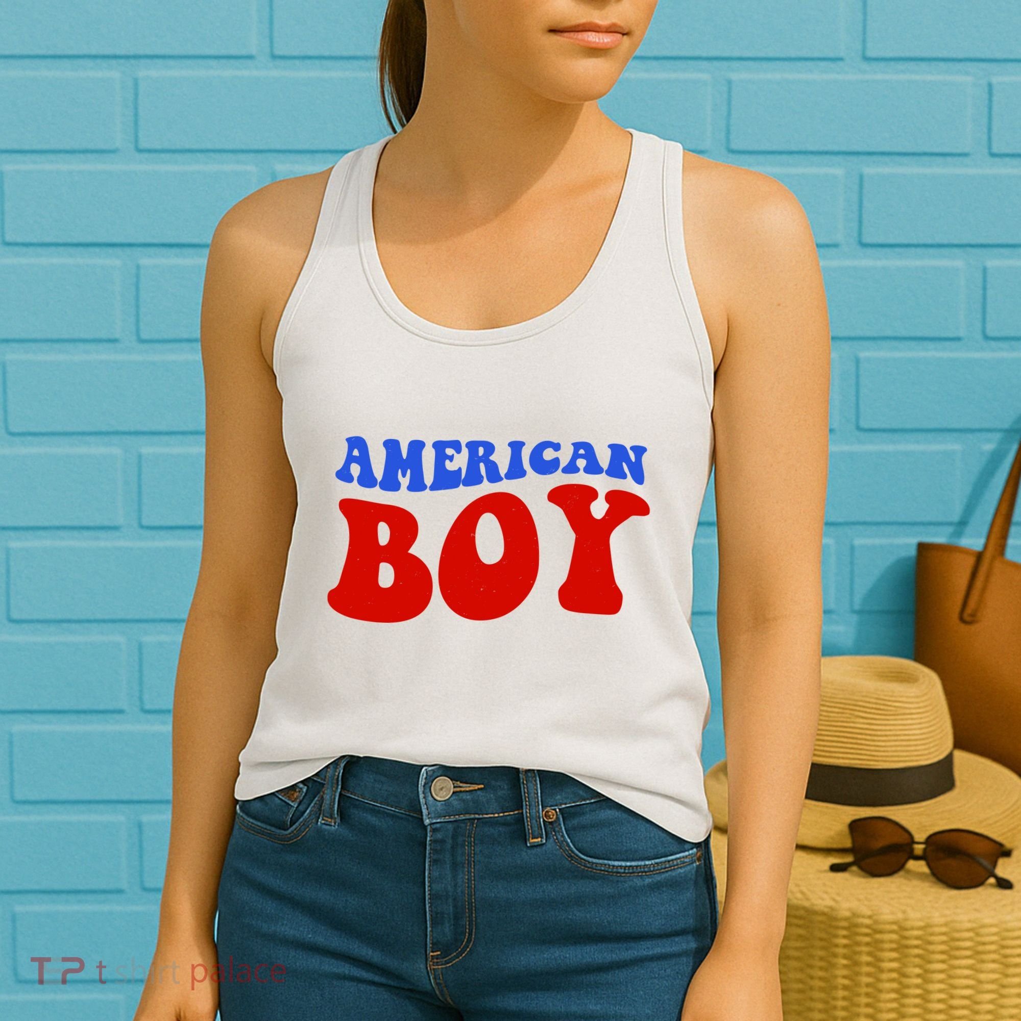 American Boy Fourth Of July Women's Tank Top