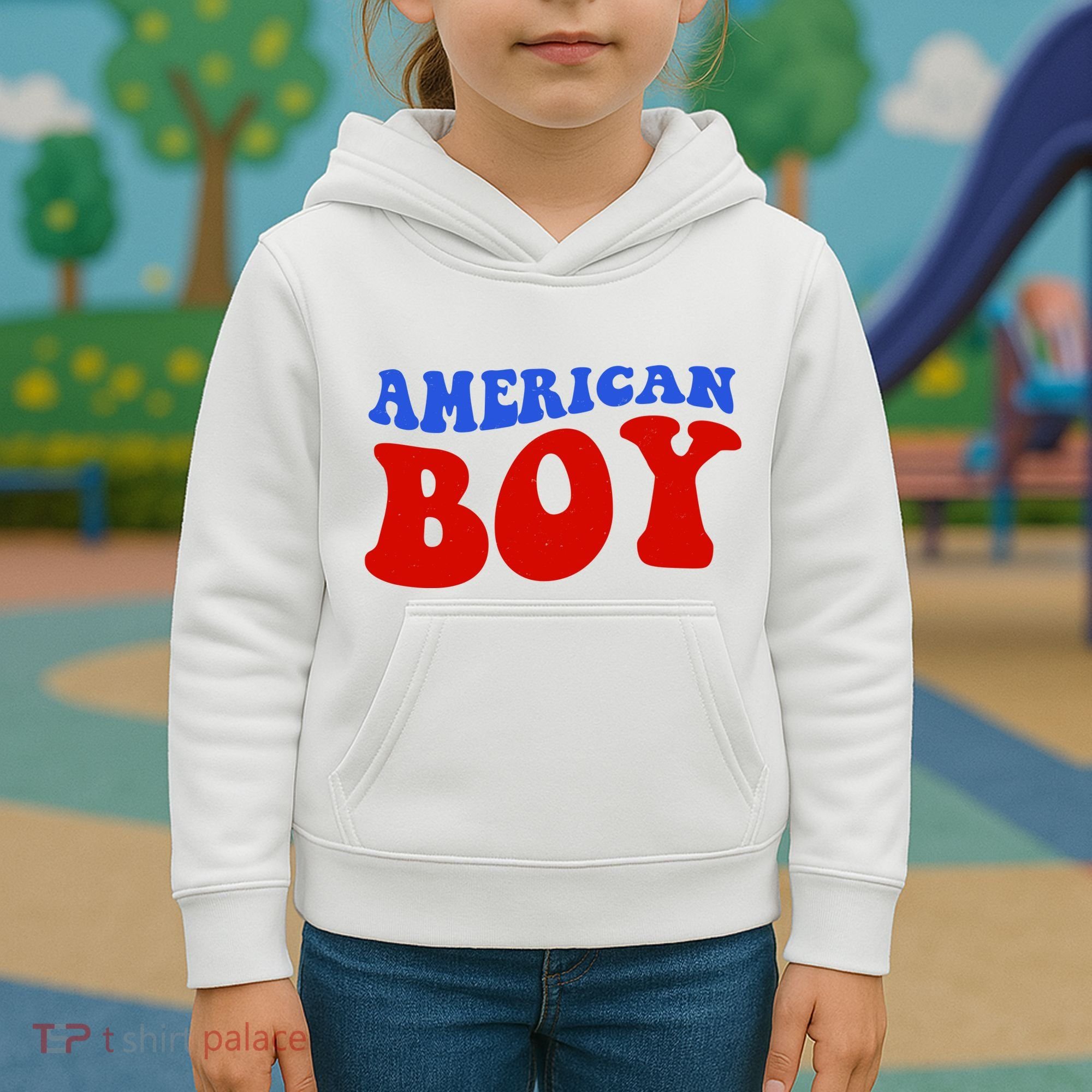 American Boy Fourth Of July Kids Hoodie