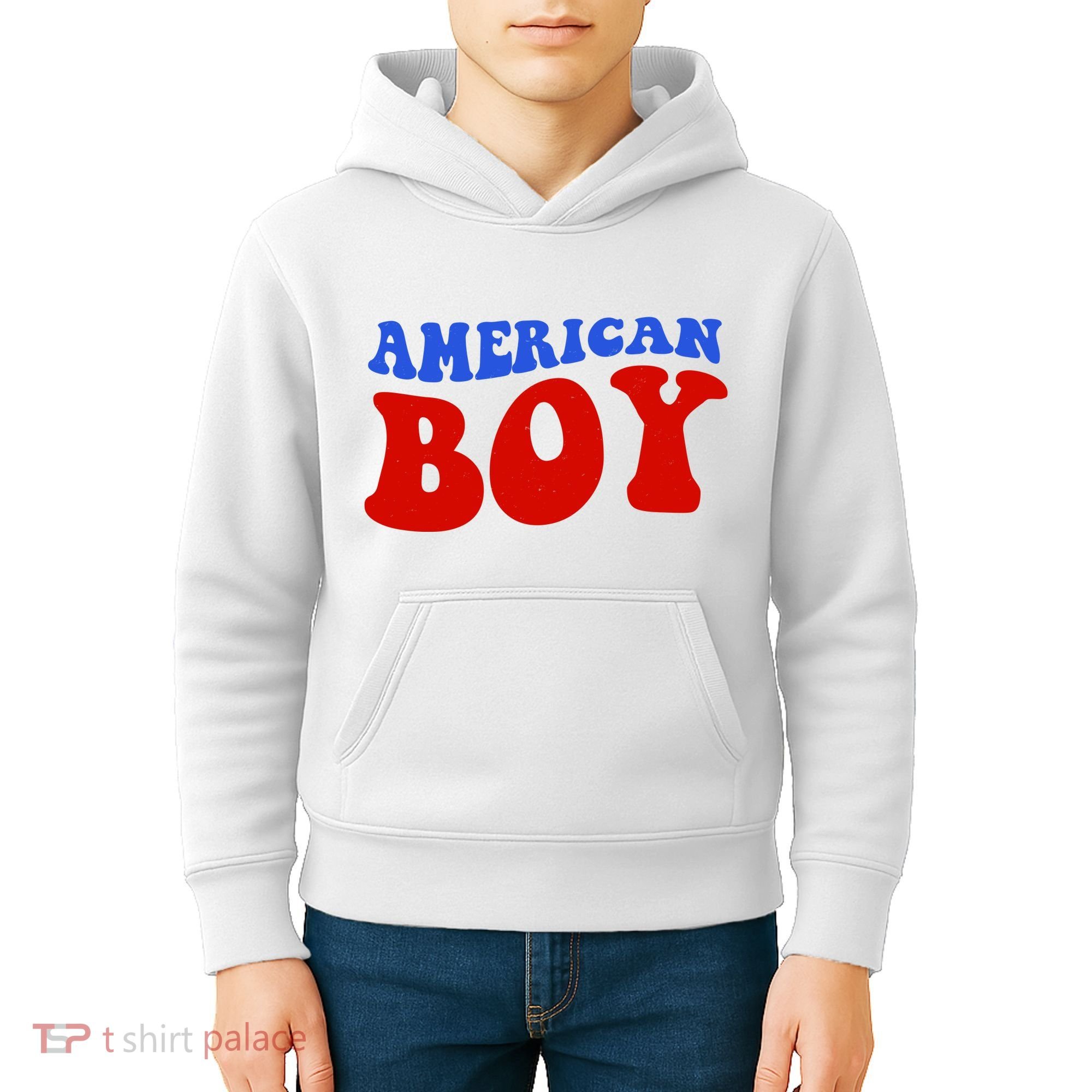 American Boy Fourth Of July Kids Hoodie