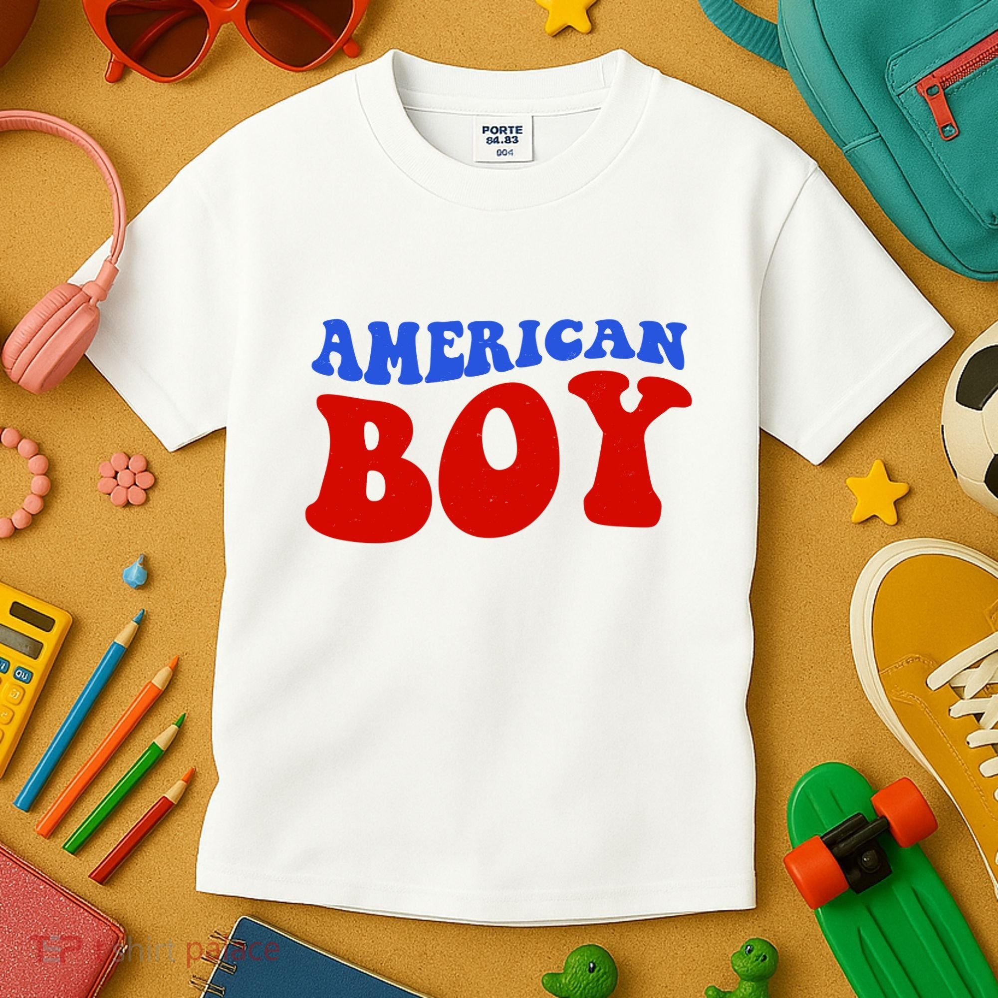 American Boy Fourth Of July Kids T-Shirt