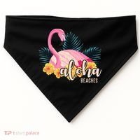 Aloha Beaches Flamingo Tropical USA-Made Doggie Bandana thumb 0