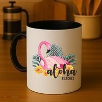 Aloha Beaches Flamingo Tropical Coffee Mug thumb 4