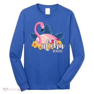 Aloha Beaches Flamingo Tropical Long Sleeve Shirt