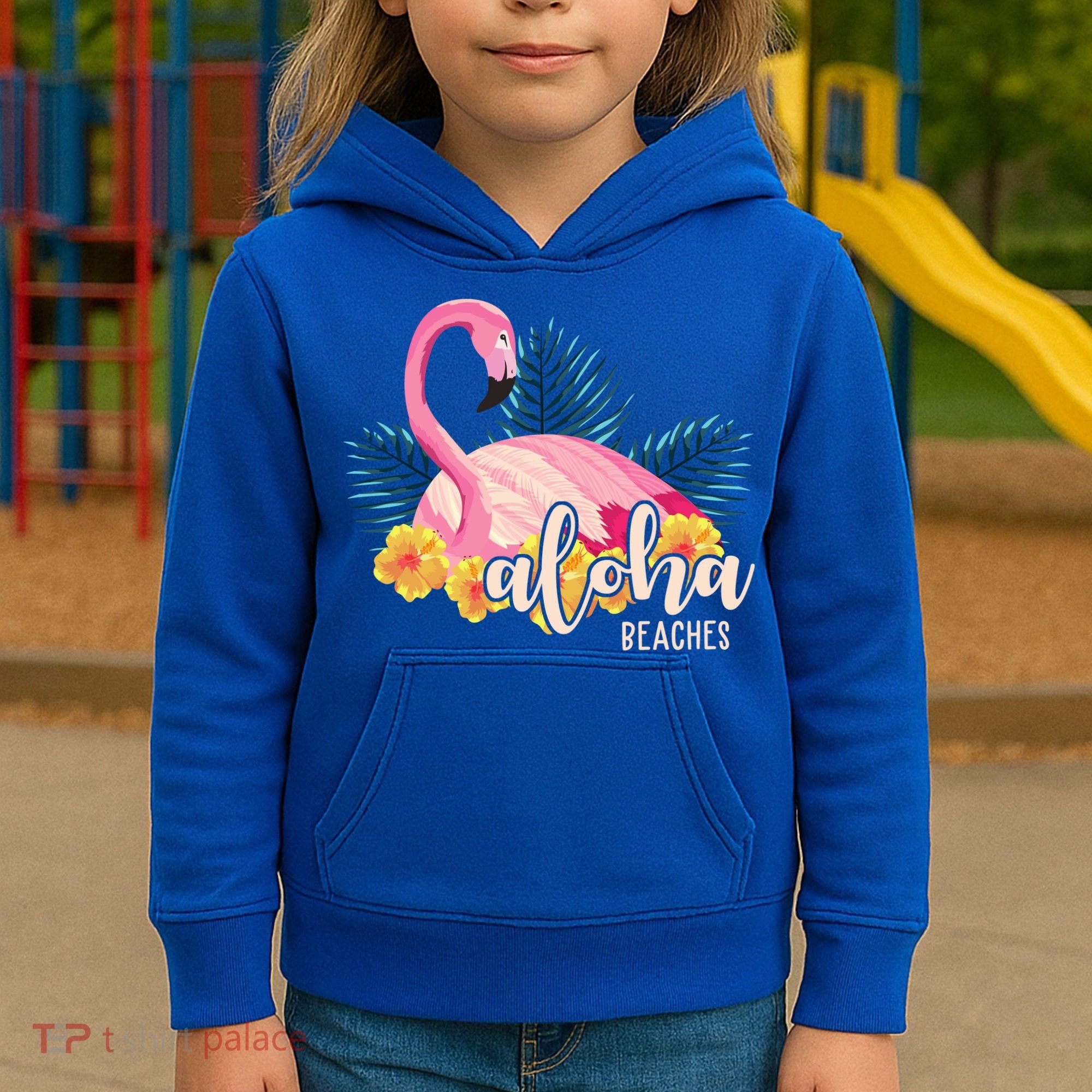 Aloha Beaches Flamingo Tropical Kids Hoodie