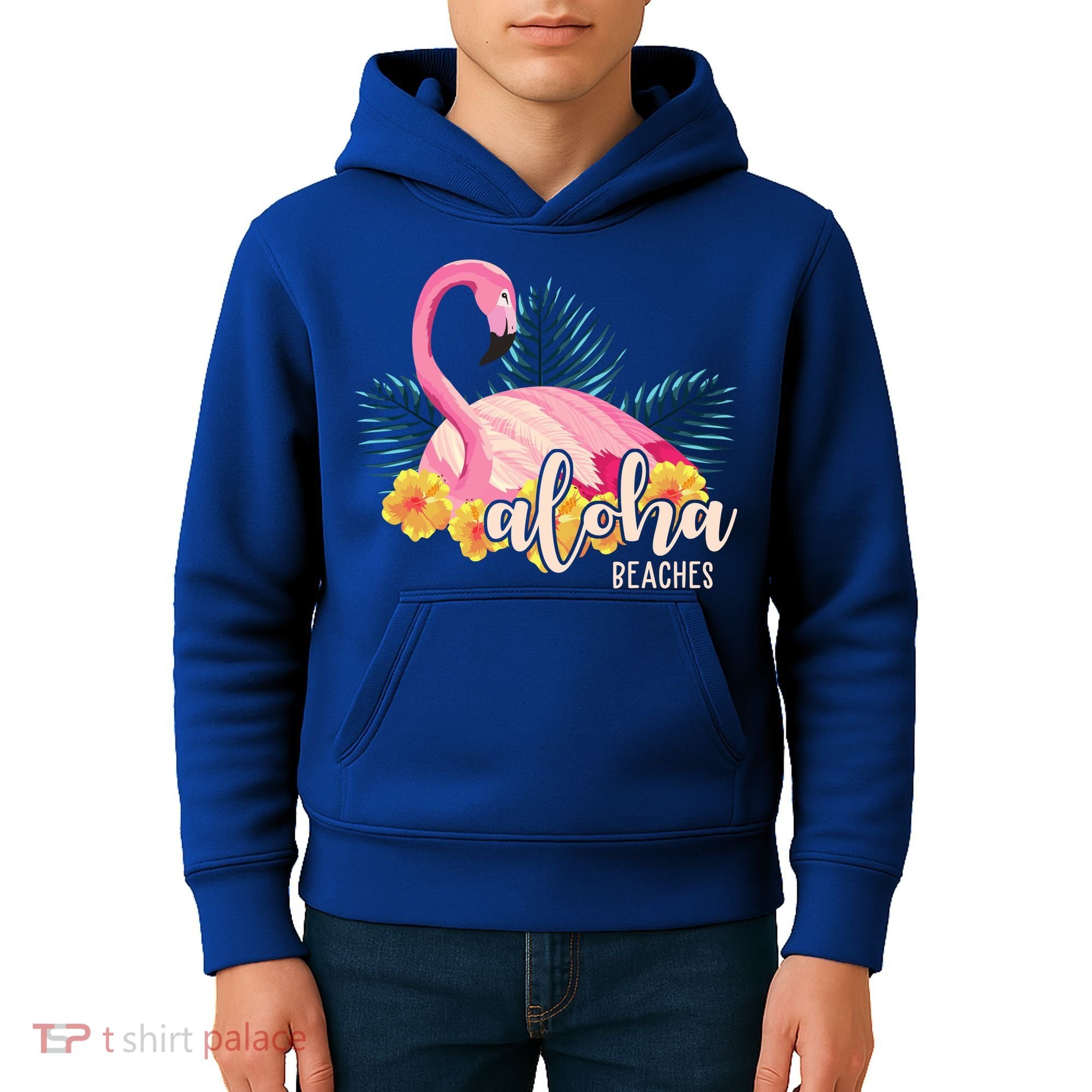 Aloha Beaches Flamingo Tropical Kids Hoodie
