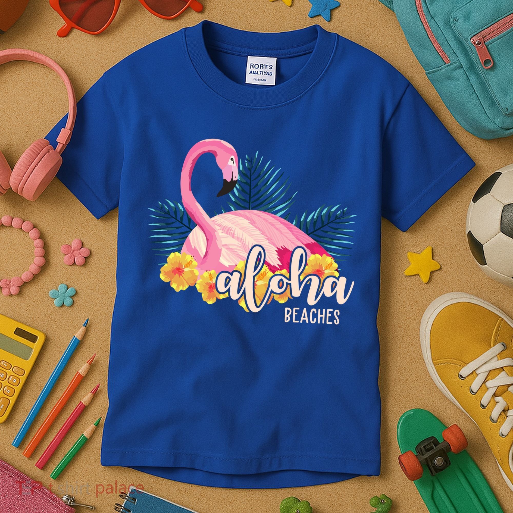 Aloha Beaches Flamingo Tropical Kids T-Shirt