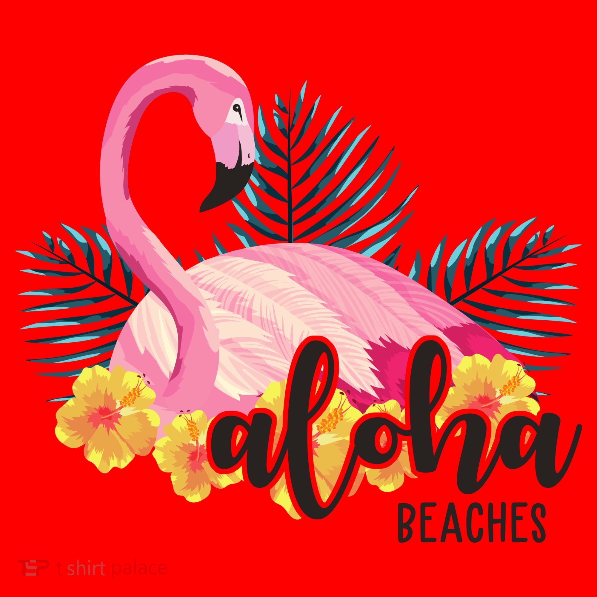 Aloha Beaches Flamingo Tropical Santa Hat