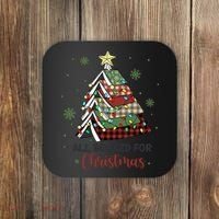 All Booked For Christmas Funny Christmas Book Tree Coaster thumb 0