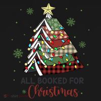 All Booked For Christmas Funny Christmas Book Tree Coaster thumb 2