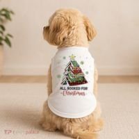 All Booked For Christmas Funny Christmas Book Tree Doggie Tank thumb 2