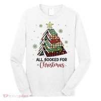 All Booked For Christmas Funny Christmas Book Tree Long Sleeve Shirt thumb 0