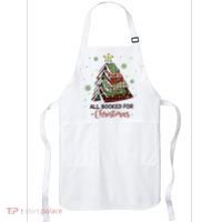 All Booked For Christmas Funny Christmas Book Tree Apron thumb 0