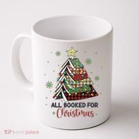 All Booked For Christmas Funny Christmas Book Tree Coffee Mug thumb 0