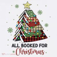 All Booked For Christmas Funny Christmas Book Tree Ornament thumb 1