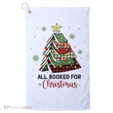 All Booked For Christmas Funny Christmas Book Tree Golf Towel
