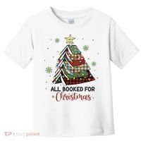 All Booked For Christmas Funny Christmas Book Tree Toddler T-Shirt thumb 0