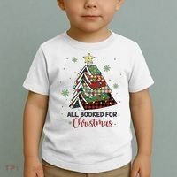 All Booked For Christmas Funny Christmas Book Tree Toddler T-Shirt thumb 2