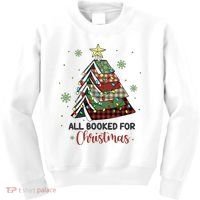 All Booked For Christmas Funny Christmas Book Tree Kids Sweatshirt thumb 0