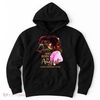 August Birthday Funny Melanin Afro Queen Black Wo Hoodie thumb 0