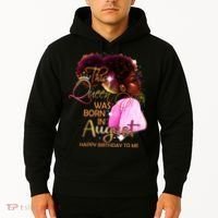 August Birthday Funny Melanin Afro Queen Black Wo Hoodie thumb 2
