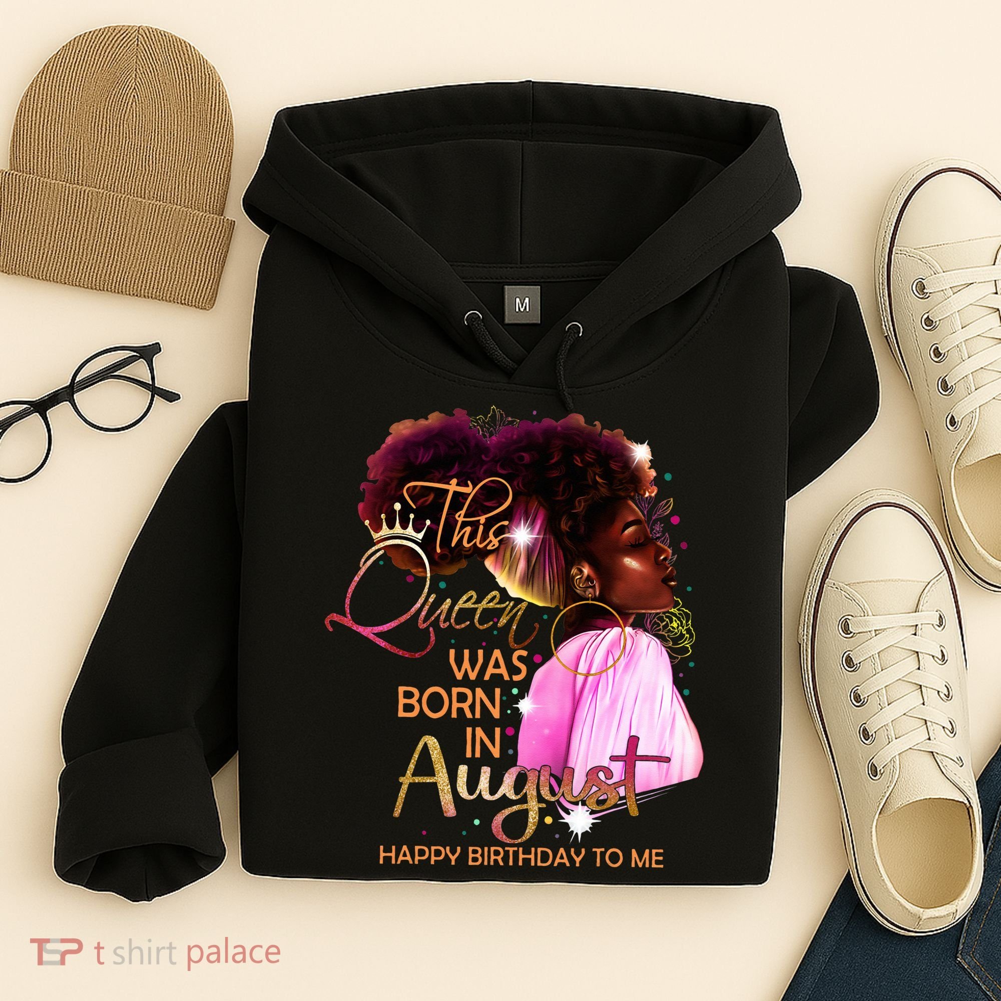 August Birthday Funny Melanin Afro Queen Black Wo Hoodie