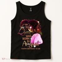 August Birthday Funny Melanin Afro Queen Black Wo Tank Top thumb 2