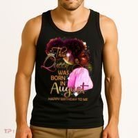 August Birthday Funny Melanin Afro Queen Black Wo Tank Top thumb 3