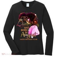 August Birthday Funny Melanin Afro Queen Black Wo Women's Long Sleeve Shirt thumb 0
