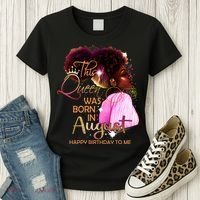 August Birthday Funny Melanin Afro Queen Black Wo Women's T-Shirt thumb 3