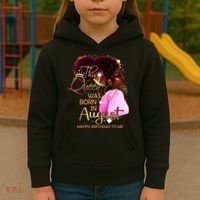 August Birthday Funny Melanin Afro Queen Black Wo Kids Hoodie thumb 3