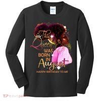August Birthday Funny Melanin Afro Queen Black Wo Kids Long Sleeve Shirt thumb 0