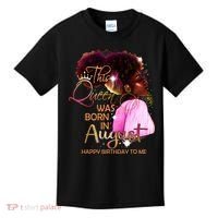 August Birthday Funny Melanin Afro Queen Black Wo Kids T-Shirt thumb 0