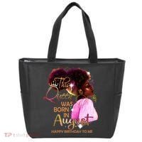 August Birthday Funny Melanin Afro Queen Black Wo Tote Bag thumb 0