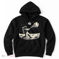 Astronaut Baseball Funny Space Baseball Hoodie thumb 0